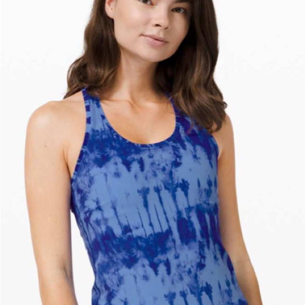 Lululemon Nulu Cool Tank II in Blue Tie dye